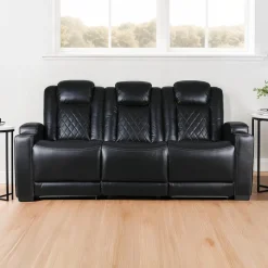Power Modular Reclining Sofa and Drop-Down Backrest with Reading Lights - 3 pcs