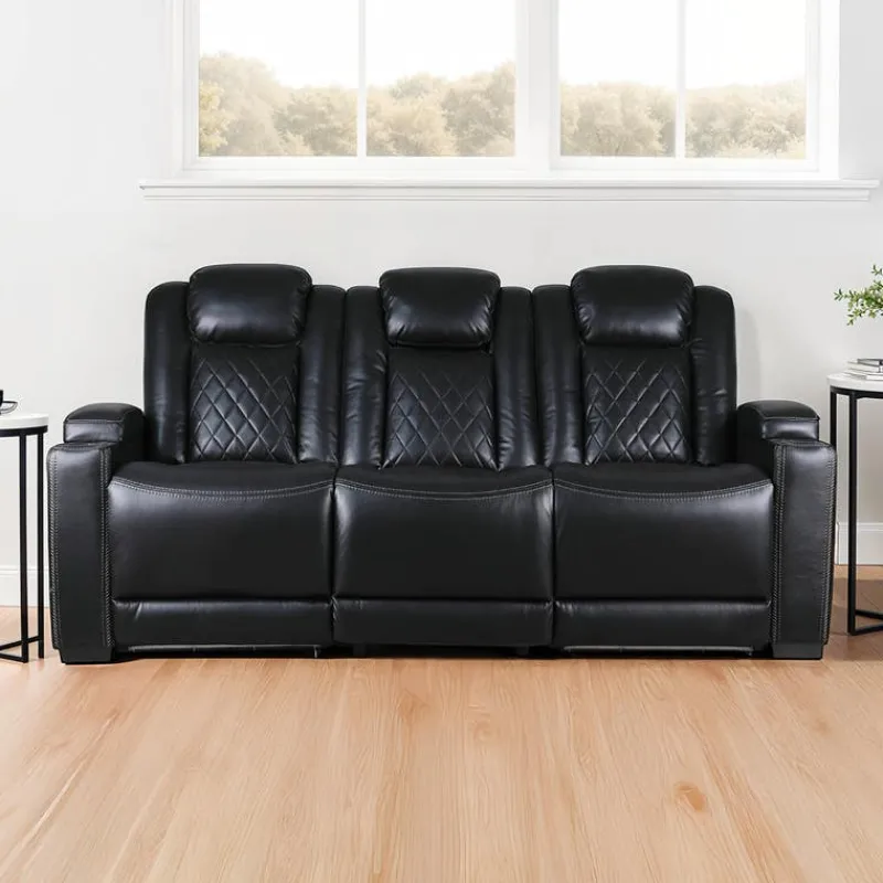 Power Modular Reclining Sofa and Drop-Down Backrest with Reading Lights - 3 pcs
