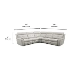 Power Modular Reclining Sectional with Fold-Down Backrest - 5 pcs