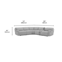 Power Modular Sectional and Console with Built-In Audio System - 6 pcs