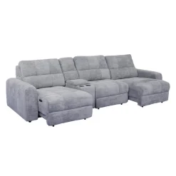 Power Modular Sofa with 2 Sliders and Console - 4 pcs
