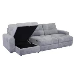 Power Modular Sofa with 2 Sliders and Left-Side Chaise with Storage - 3 pcs