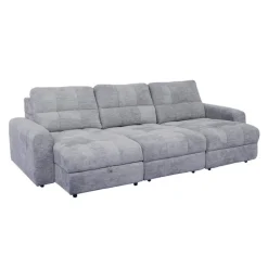 Power Modular Sofa with 2 Sliders and Left-Side Chaise with Storage - 3 pcs