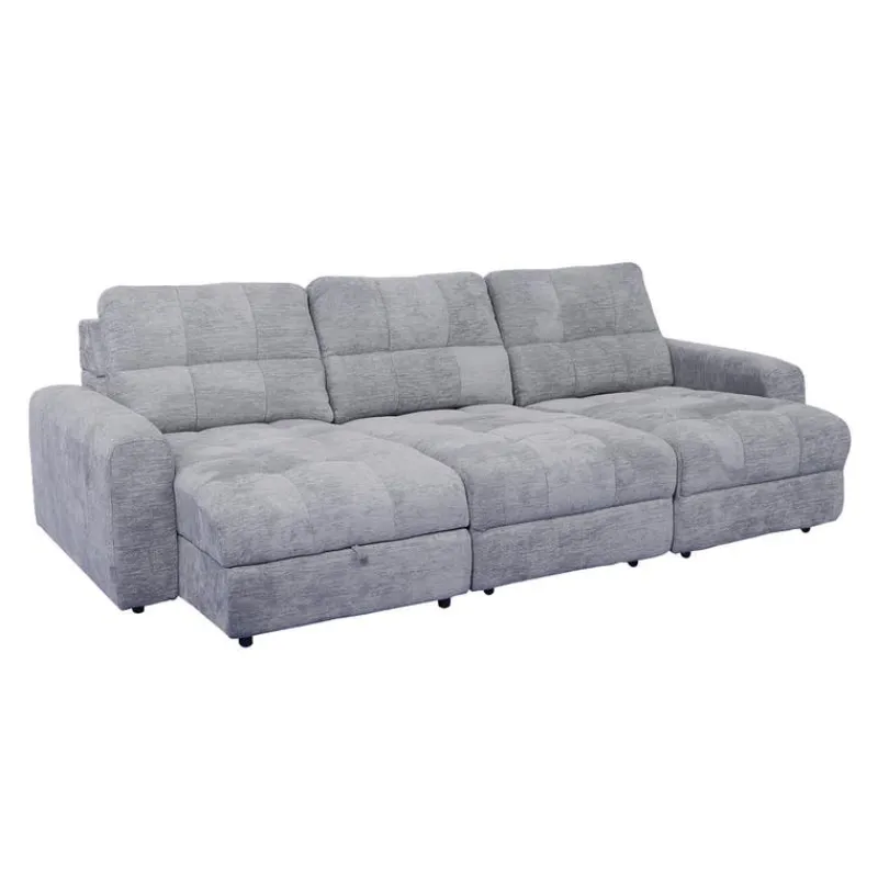 Power Modular Sofa with 2 Sliders and Left-Side Chaise with Storage - 3 pcs