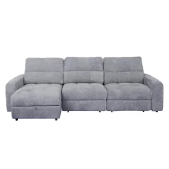 Power Modular Sofa with 2 Sliders and Left-Side Chaise with Storage - 3 pcs
