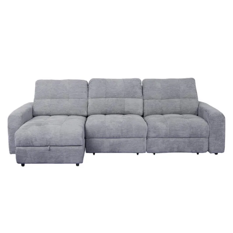 Power Modular Sofa with 2 Sliders and Left-Side Chaise with Storage - 3 pcs