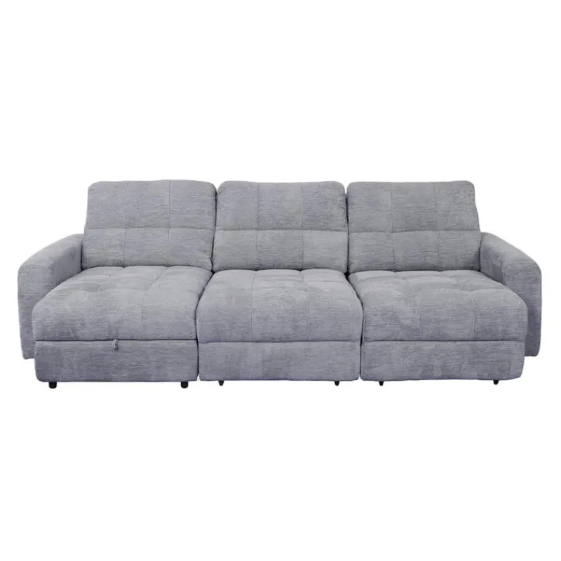 Power Modular Sofa with 2 Sliders and Left-Side Chaise with Storage - 3 pcs