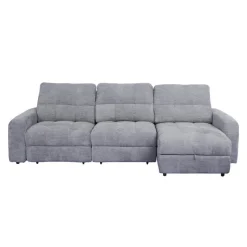 Power Modular Sofa with 2 Sliders and Right-Side Chaise with Storage - 3 pcs
