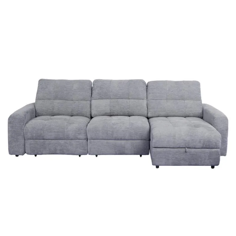 Power Modular Sofa with 2 Sliders and Right-Side Chaise with Storage - 3 pcs