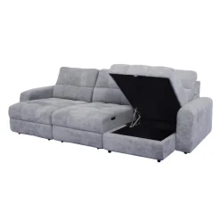 Power Modular Sofa with 2 Sliders and Right-Side Chaise with Storage - 3 pcs