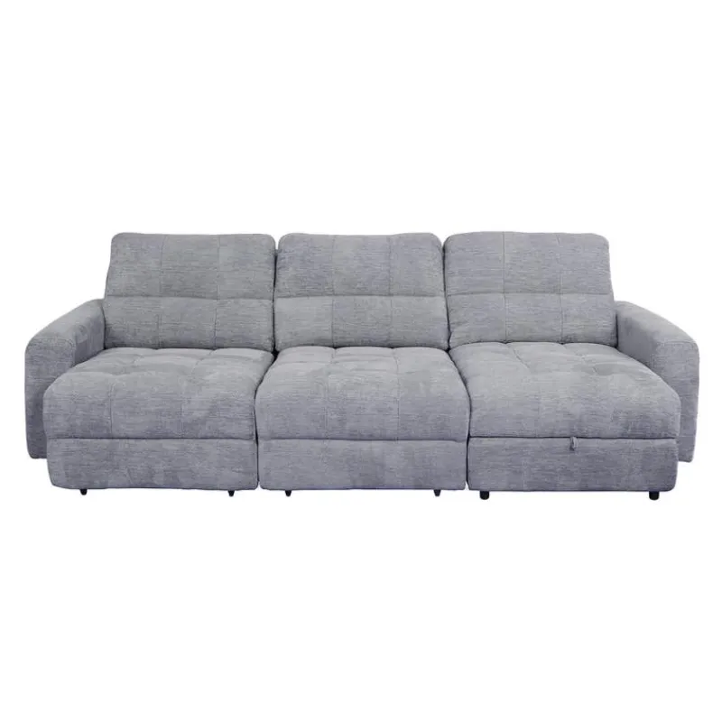 Power Modular Sofa with 2 Sliders and Right-Side Chaise with Storage - 3 pcs