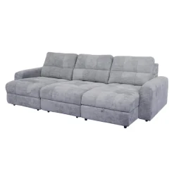 Power Modular Sofa with 2 Sliders and Right-Side Chaise with Storage - 3 pcs