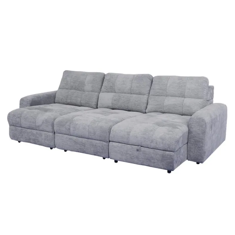 Power Modular Sofa with 2 Sliders and Right-Side Chaise with Storage - 3 pcs