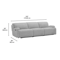 Power Modular Sofa with Adjustable Headrests - 3 pcs