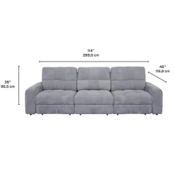 Power Modular Sofa with Sliders - 3 pcs