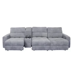 Power Modular Sofa with Sliders and Console - 4 pcs