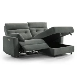 Power Recliner Loveseat and Right-Facing Chaise with Storage -
