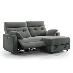Power Recliner Loveseat and Right-Facing Chaise with Storage -