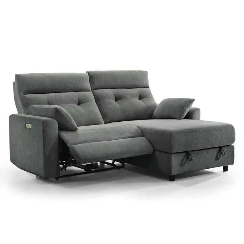 Power Recliner Loveseat and Right-Facing Chaise with Storage -