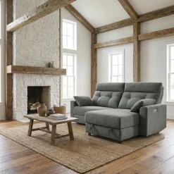 Power Recliner Loveseat and Right-Facing Chaise with Storage -