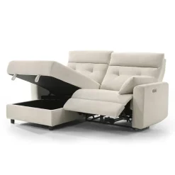 Power Recliner Loveseat and Left-Facing Chaise with Storage -
