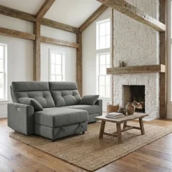 Power Recliner Loveseat and Left-Facing Chaise with Storage -