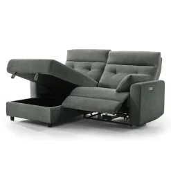 Power Recliner Loveseat and Left-Facing Chaise with Storage -