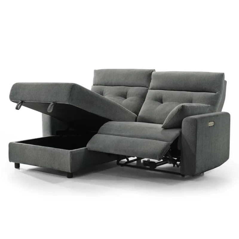 Power Recliner Loveseat and Left-Facing Chaise with Storage -