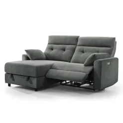 Power Recliner Loveseat and Left-Facing Chaise with Storage -