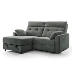 Power Recliner Loveseat and Left-Facing Chaise with Storage -