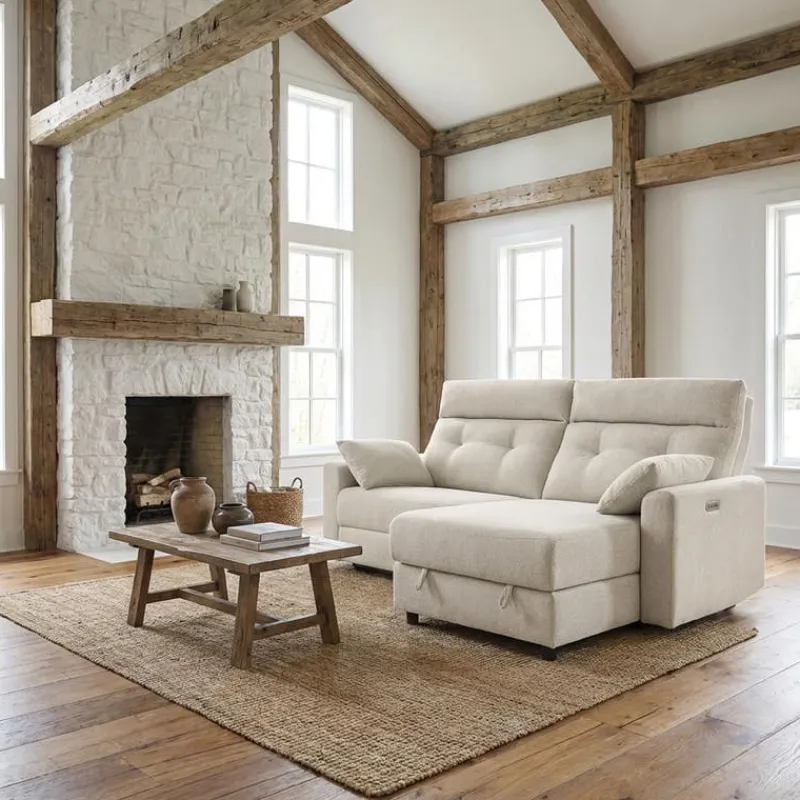 Power Recliner Loveseat and Right-Facing Chaise with Storage -