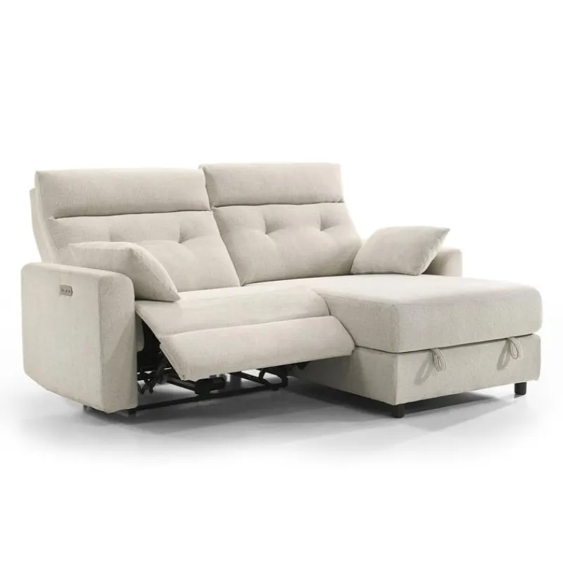 Power Recliner Loveseat and Right-Facing Chaise with Storage -