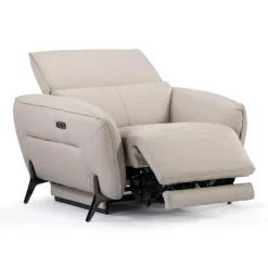 HTL Power Recliner with Adjustable Headrest - Genuine Leather