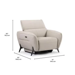 HTL Power Recliner with Adjustable Headrest - Genuine Leather