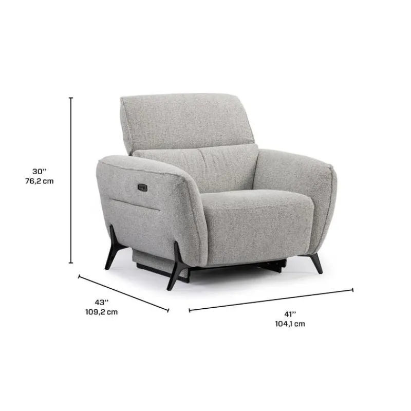HTL Power Recliner with Adjustable Headrest - Fabric
