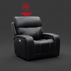 Power Recliner with Adjustable Headrest, Retractable Controls and Immersive Sound System