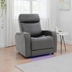 Power Recliner with Built-In Audio System - Grey