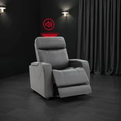 Power Recliner with Built-In Audio System - Grey
