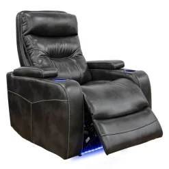 Power Recliner with Storage, Cup Holders and LED Lighting -