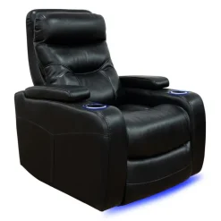 Power Recliner with Storage, Cup Holders and LED Lighting -