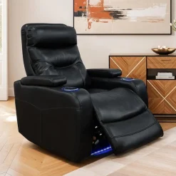 Power Recliner with Storage, Cup Holders and LED Lighting -