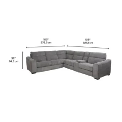Power Reclining Sleeper Sectional with Console - 6 pcs