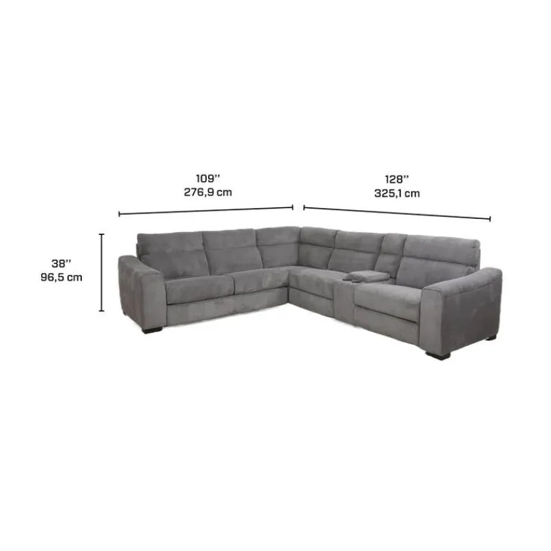 Power Reclining Sleeper Sectional with Console - 6 pcs