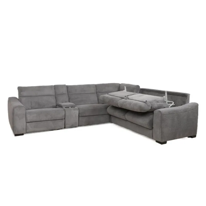 Power Reclining Sleeper Sectional with Console - 6 pcs