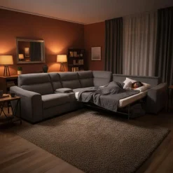 Power Reclining Sleeper Sectional with Console - 6 pcs