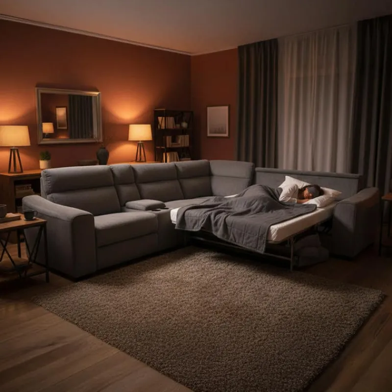 Power Reclining Sleeper Sectional with Console - 6 pcs