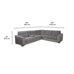 Power Reclining Sleeper Sectional with Console - 6 pcs