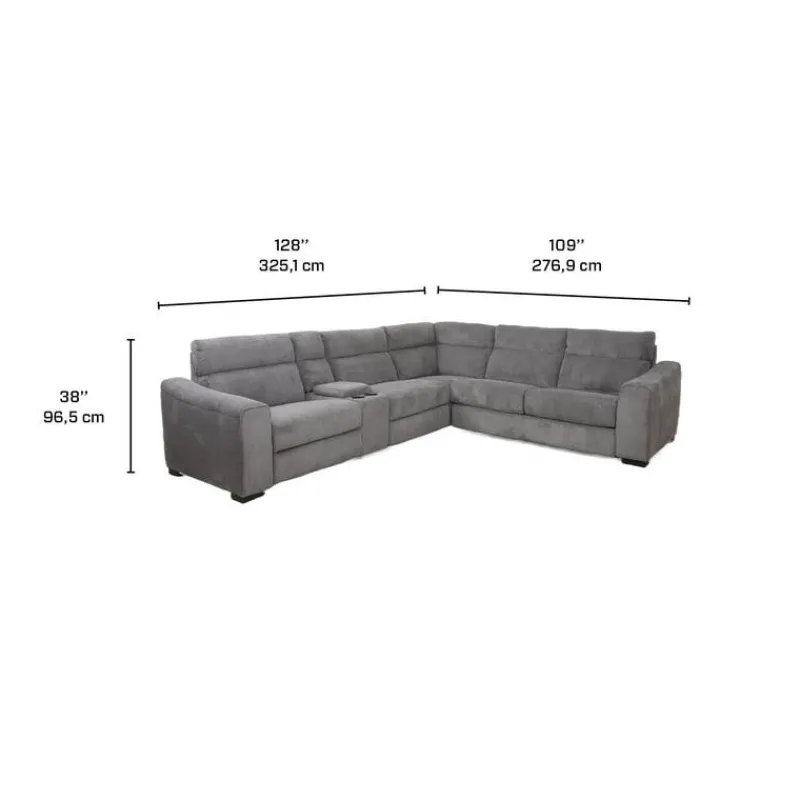 Power Reclining Sleeper Sectional with Console - 6 pcs