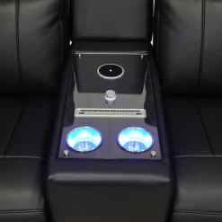 Power Reclining Loveseat with Massage, Heat, Console, and Built-In Sound System