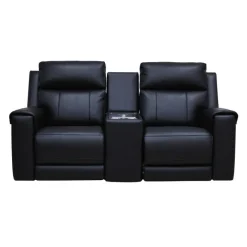Power Reclining Loveseat with Massage, Heat, Console, and Built-In Sound System